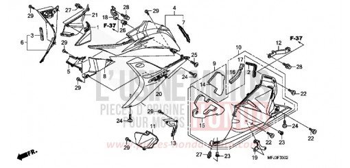 UNTERE VERKLEIDUNG (L.) (CBR600RR9,A,B/RA9,A,B) CBR600RAA de 2010